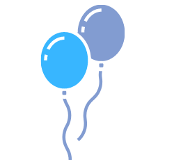 Two balloons.